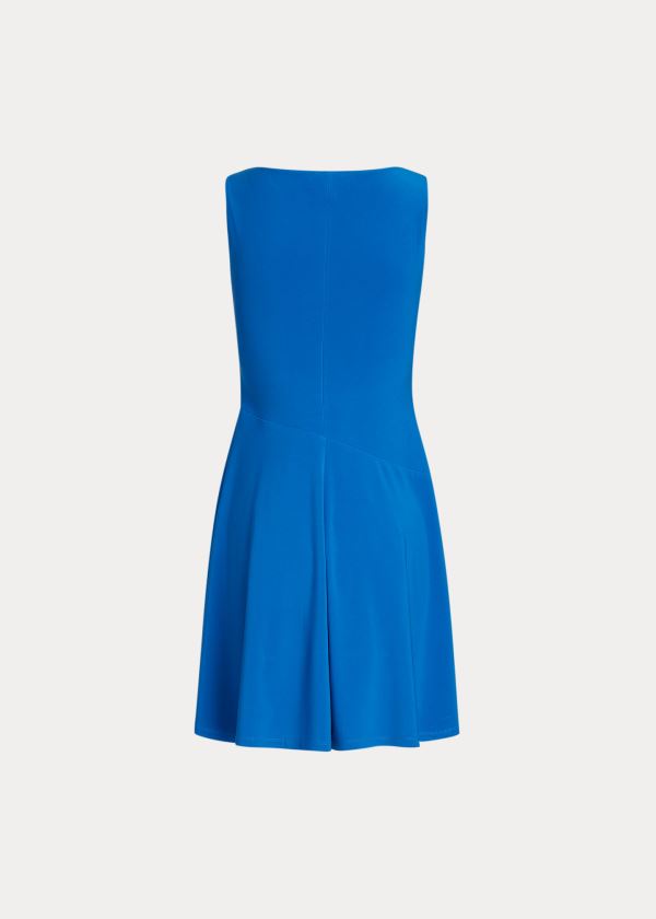 Vestidos Ralph Lauren Mujer Azules - Matte Jersey Surplice - RCWUP9648